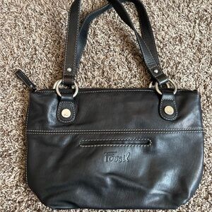 Fossil Black Leather Shoulder Bag